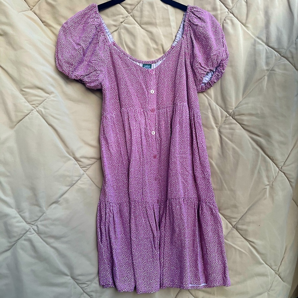WILD FABLE | Pink Mini Dress with Puff Sleeves